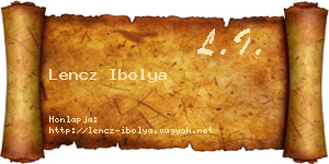 Lencz Ibolya névjegykártya